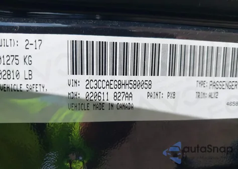 2017 Chrysler 300C from USA, damaged, VIN 2C3CCAEG8HH580058